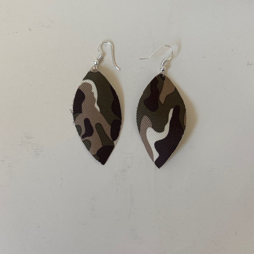 Camouflage Leaf Earrings